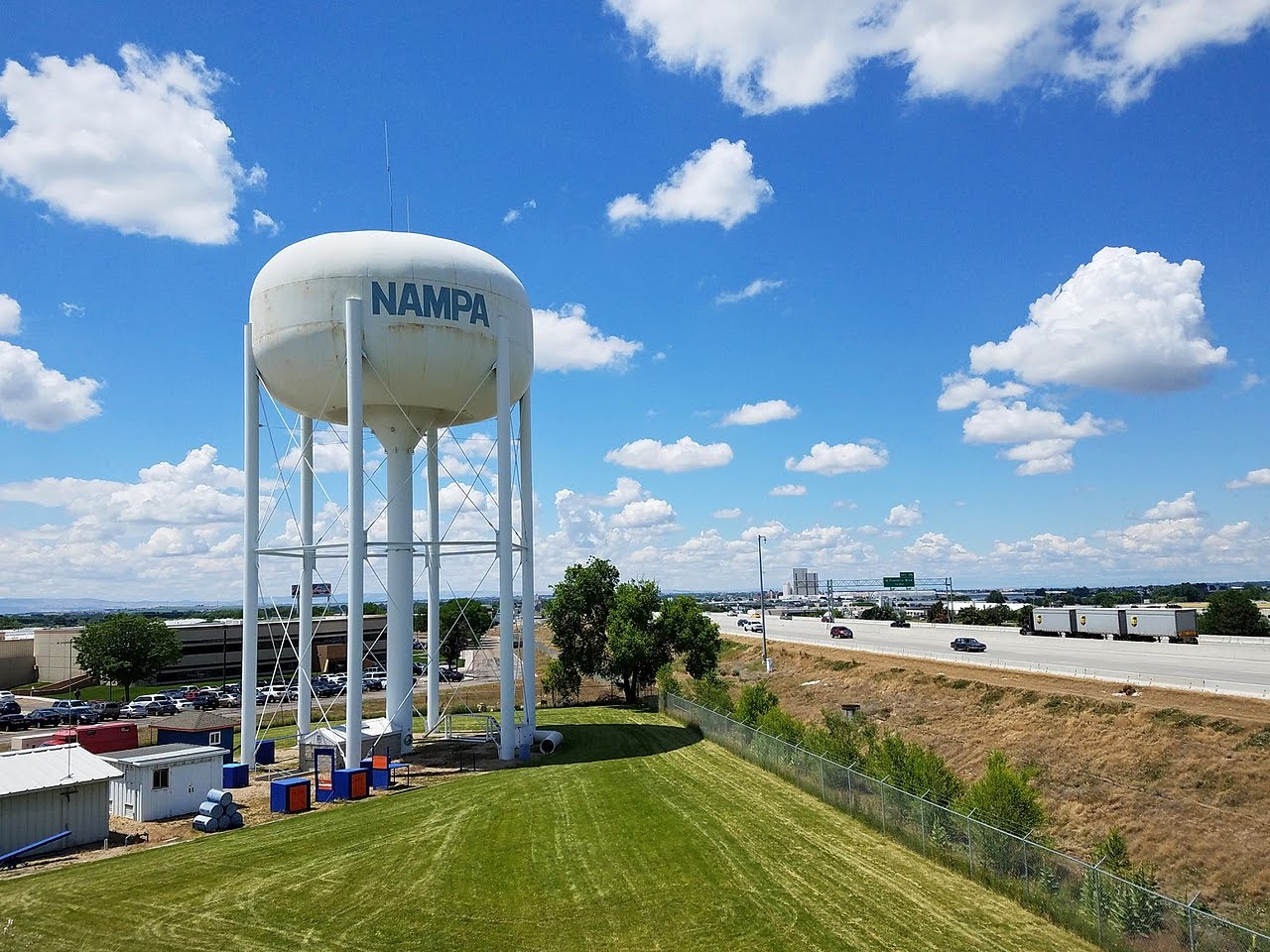 Nampa water tower aerial shot